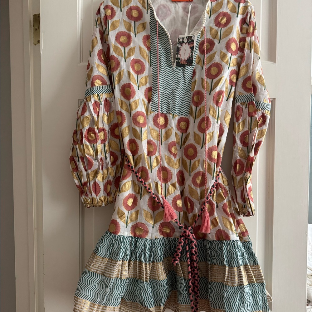 NWT Oliphant Women’s Balloon Drop Mini Dress in Touraine Coral